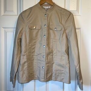 Pursuit Women’s Jacket Button Front Closure Front Pockets Khaki Shade Size 10